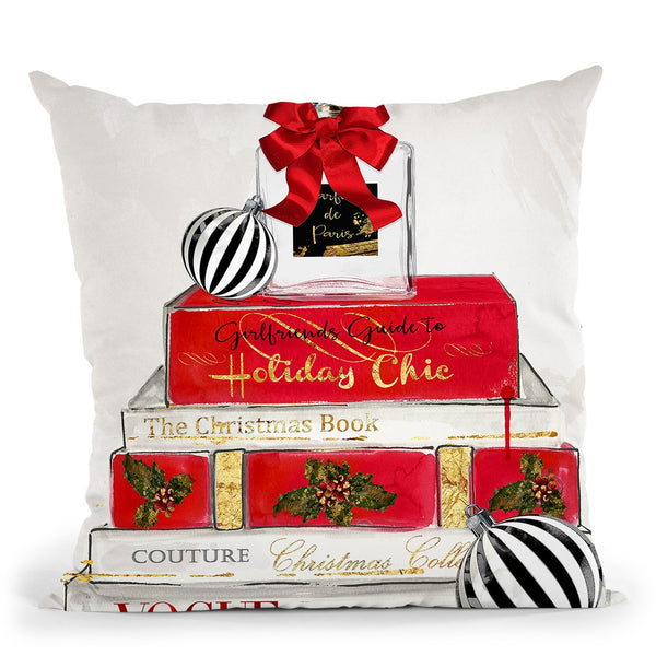Holiday Books Throw Pillow by Jodi Pedri