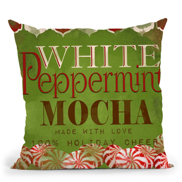 Peppermint Mocha Throw Pillow by Jodi Pedri