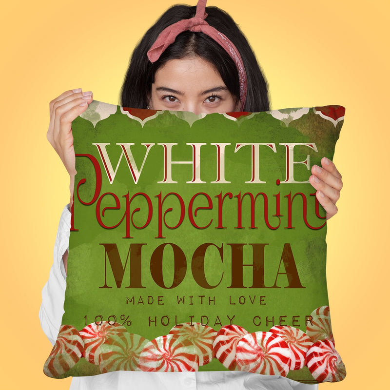 Peppermint Mocha Throw Pillow by Jodi Pedri
