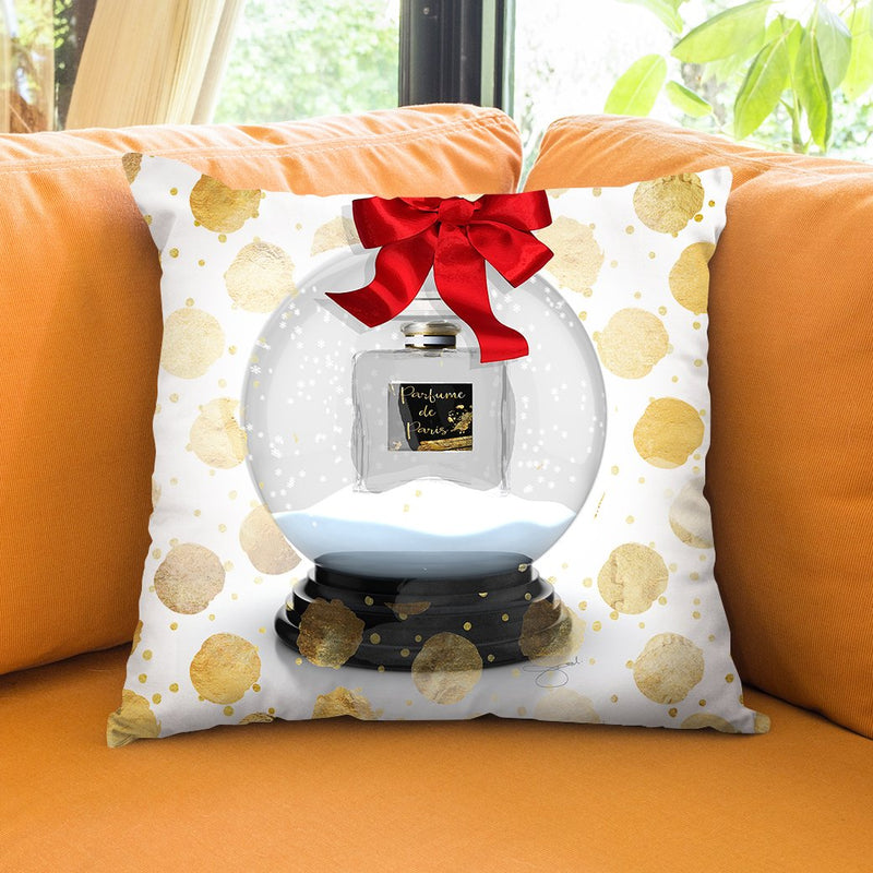 Snow Globe Perfume Throw Pillow by Jodi Pedri