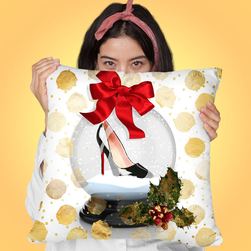Snow Globeoe Throw Pillow by Jodi Pedri