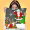 Snowflake Santa Throw Pillow by Jodi Pedri