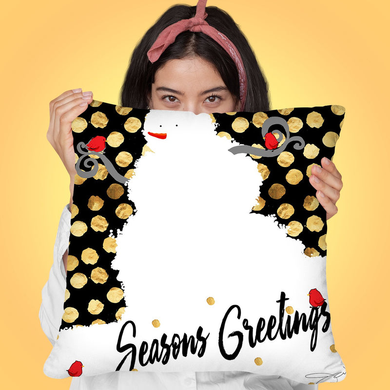 Snowman Throw Pillow by Jodi Pedri