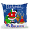 Welcome Santa Blue Throw Pillow by Jodi Pedri