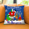 Welcome Santa Blue Throw Pillow by Jodi Pedri