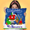 Welcome Santa Blue Throw Pillow by Jodi Pedri