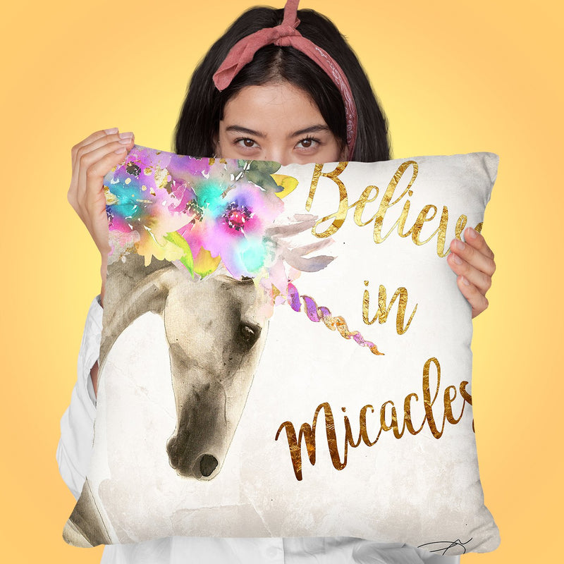 Believe Miracles Throw Pillow by Jodi Pedri