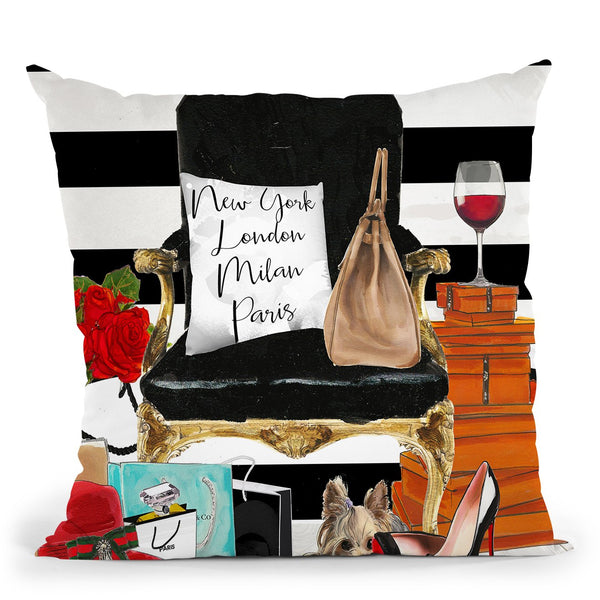 Black Chair Throw Pillow by Jodi Pedri