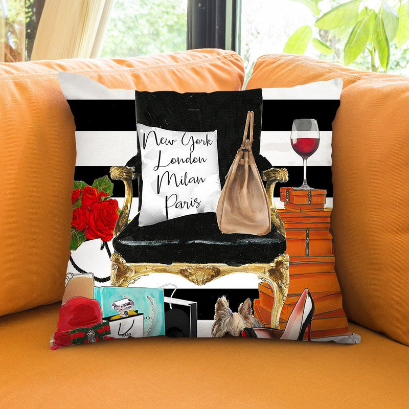 Black Chair Throw Pillow by Jodi Pedri