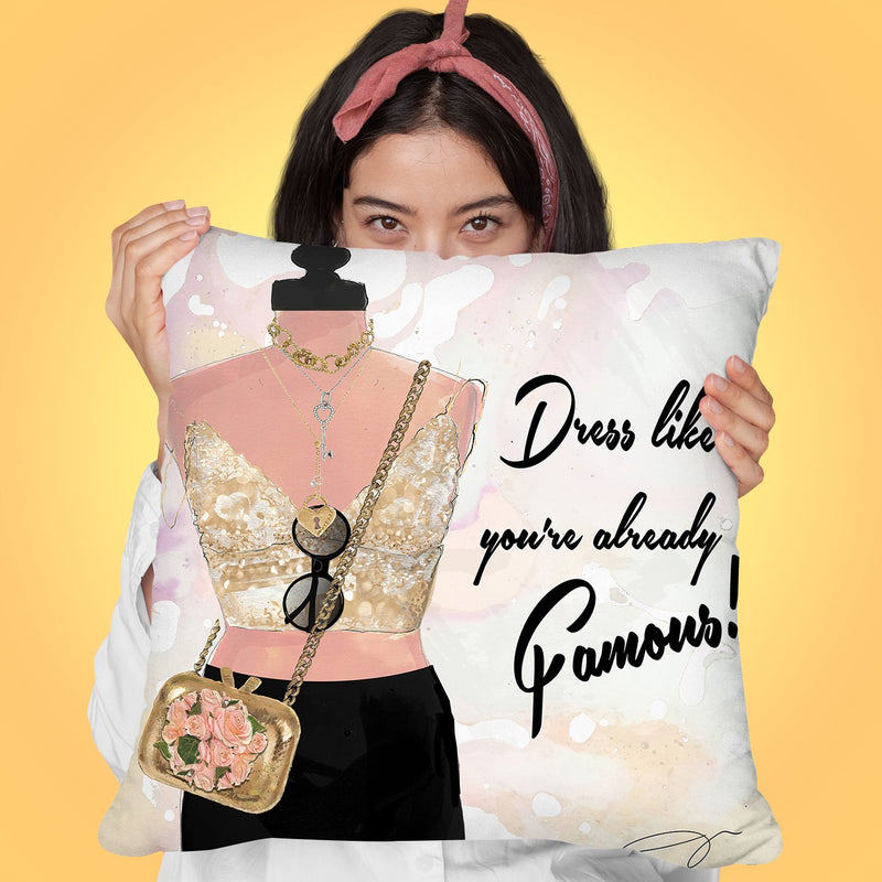 Famous Throw Pillow by Jodi Pedri