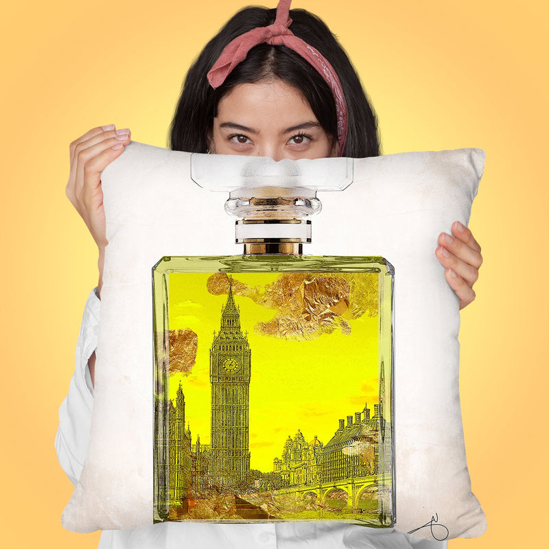 London Perfume Throw Pillow by Jodi Pedri