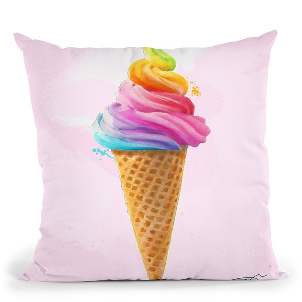 Rainbow Cone Throw Pillow by Jodi Pedri