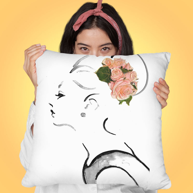 She Waits Throw Pillow by Jodi Pedri