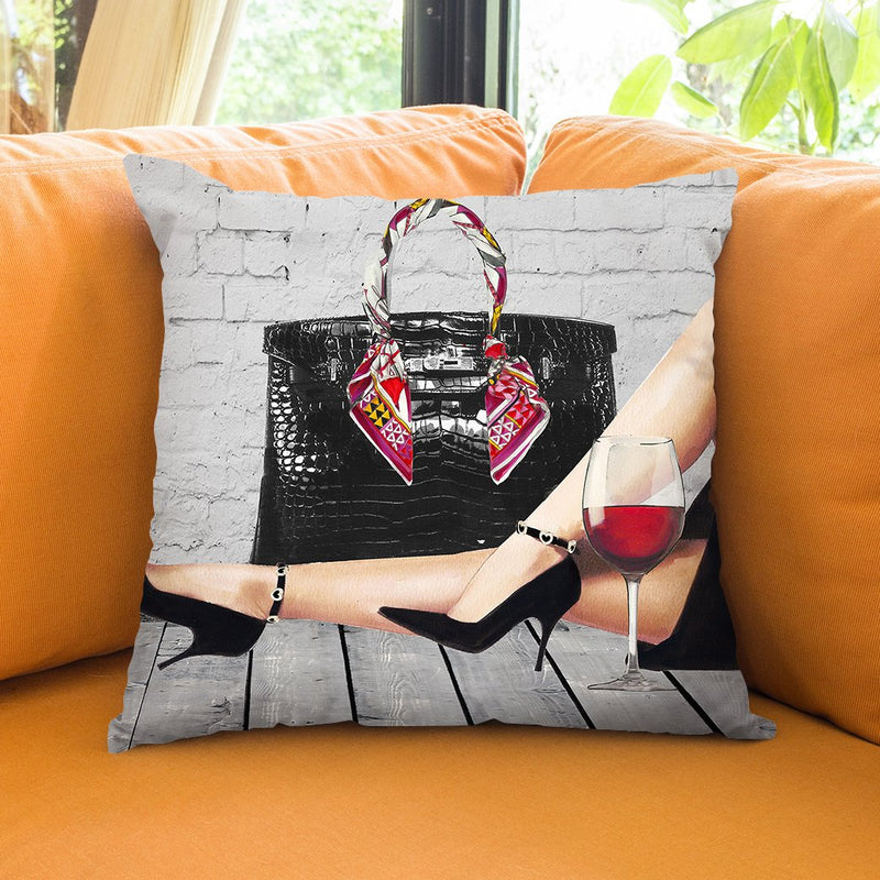 Wine With Me Throw Pillow by Jodi Pedri