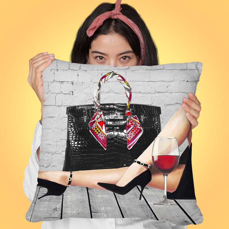 Wine With Me Throw Pillow by Jodi Pedri