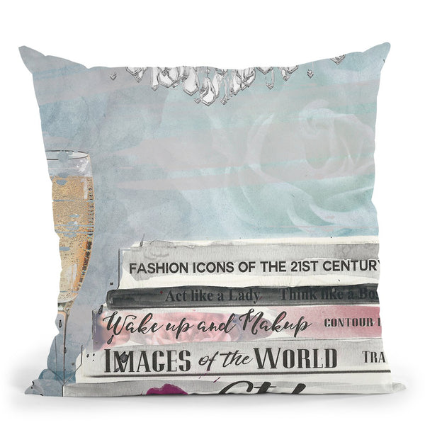 Books Layered Throw Pillow by Jodi Pedri
