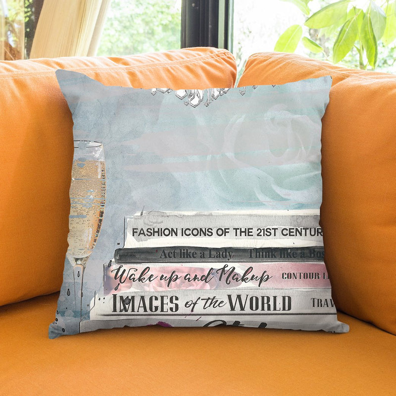 Books Layered Throw Pillow by Jodi Pedri