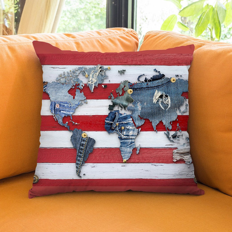 Born In The Usa Copy Throw Pillow by Jodi Pedri