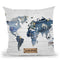 Denim Map See The World Throw Pillow by Jodi Pedri