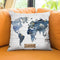 Denim Map See The World Throw Pillow by Jodi Pedri