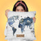 Denim Map See The World Throw Pillow by Jodi Pedri