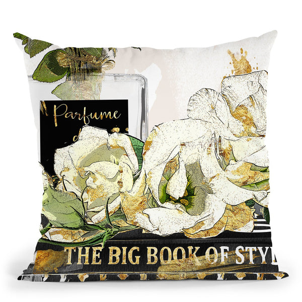 Books And Roses Throw Pillow by Jodi Pedri