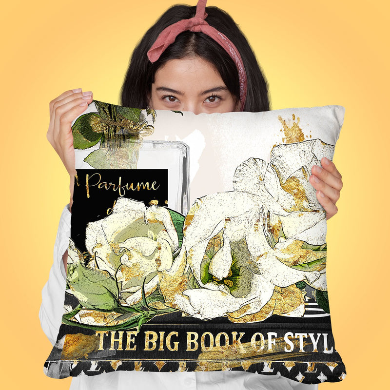 Books And Roses Throw Pillow by Jodi Pedri