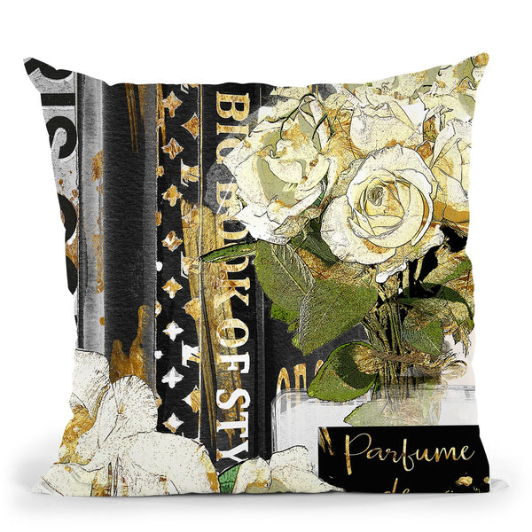 Books And Roses I Throw Pillow by Jodi Pedri