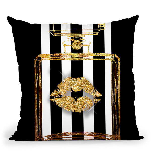 Gold Kiss Perfume Throw Pillow by Jodi Pedri
