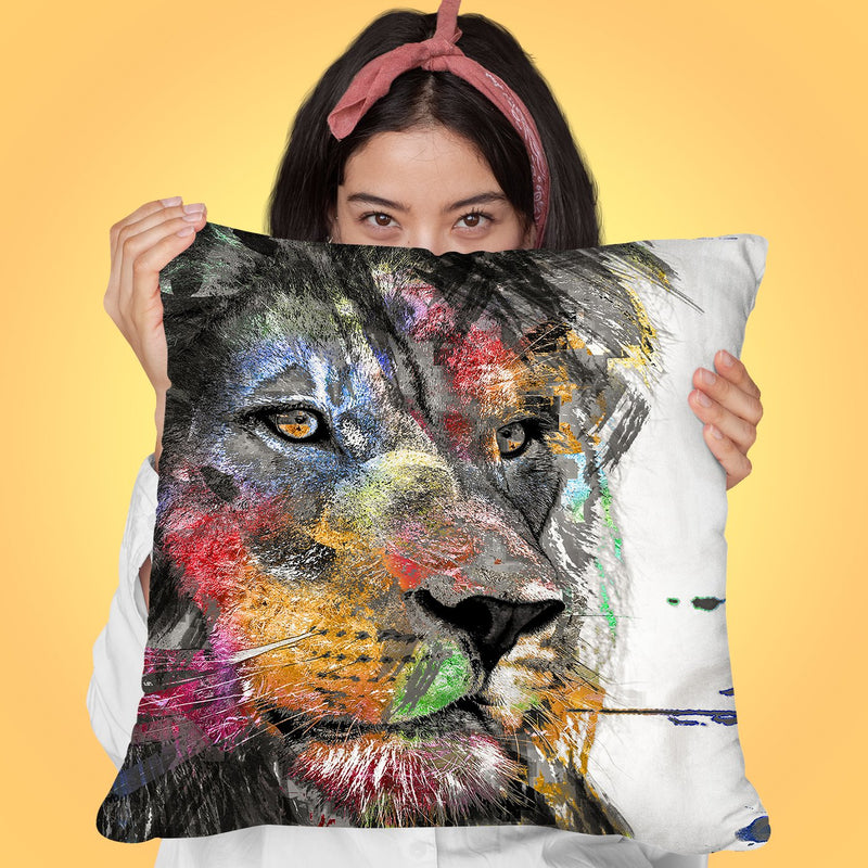 Leo In Color Throw Pillow by Jodi Pedri
