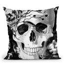 Skull & Flowers Throw Pillow by Jodi Pedri