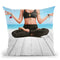 Yoga Beach Girl Throw Pillow by Jodi Pedri