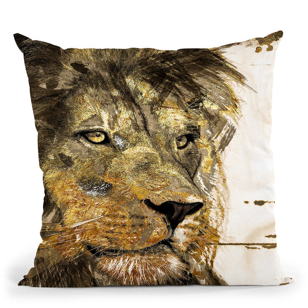 Leo In Gold Throw Pillow by Jodi Pedri