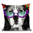 Beagel In Sunglasses Throw Pillow by Jodi Pedri