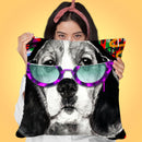 Beagel In Sunglasses Throw Pillow by Jodi Pedri