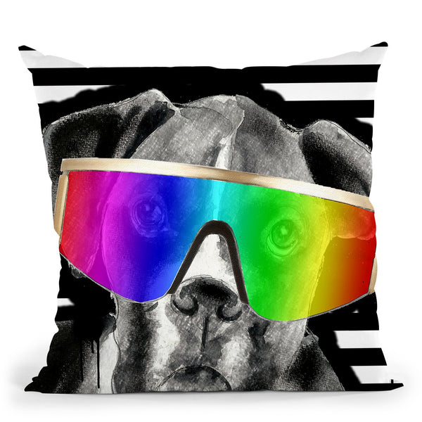 Boxer In Sunglasses Throw Pillow by Jodi Pedri