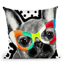 Frenchie In Sunglasses Throw Pillow by Jodi Pedri