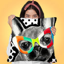 Frenchie In Sunglasses Throw Pillow by Jodi Pedri