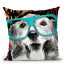 Golden In Sunglasses Throw Pillow by Jodi Pedri