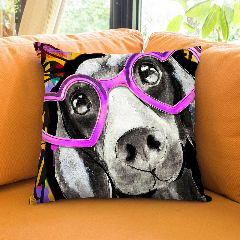 Dachshund In Sunglasses Throw Pillow by Jodi Pedri