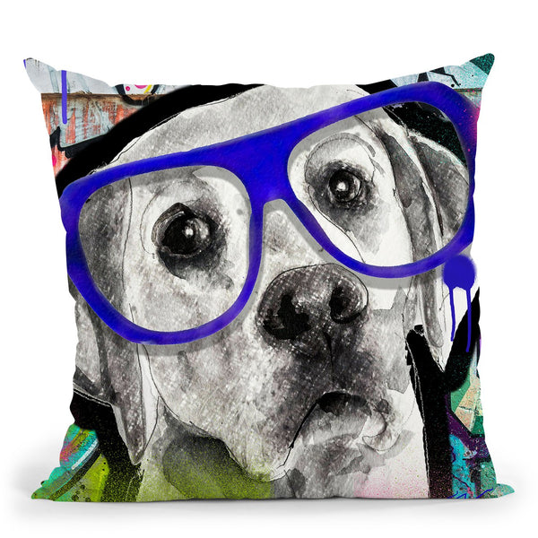 Labrador In Sunglasses Throw Pillow by Jodi Pedri