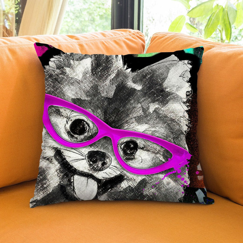 Pomeranian In Sunglasses Throw Pillow by Jodi Pedri
