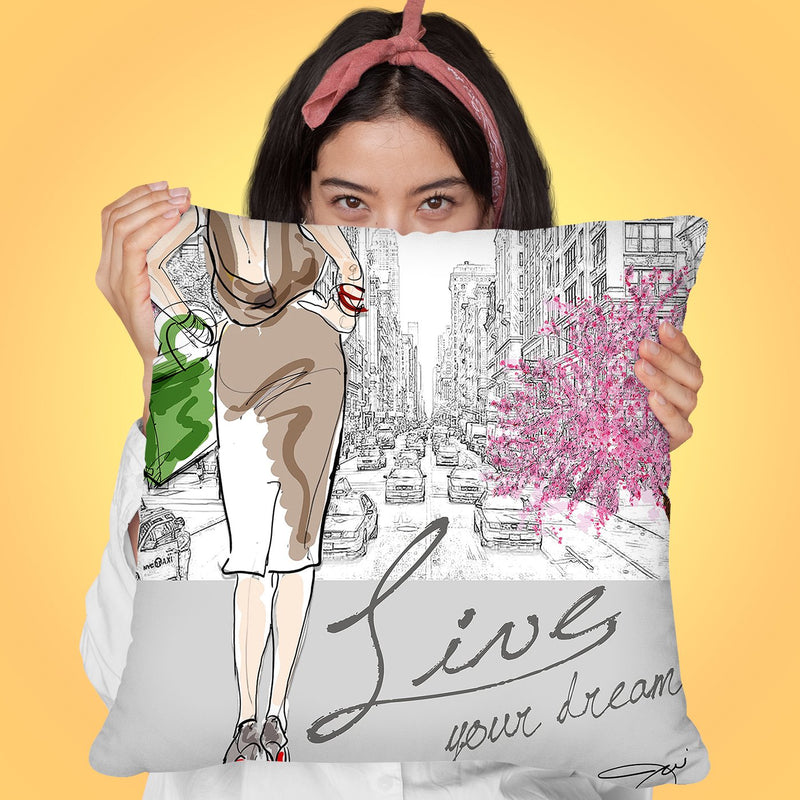 Live Your Dream Throw Pillow by Jodi Pedri