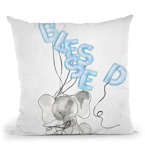 Blessed Blue Throw Pillow by Jodi Pedri