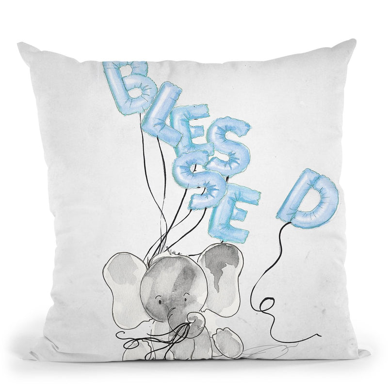 Blessed Blue Throw Pillow by Jodi Pedri