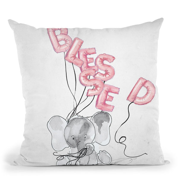 Blessed Pink Throw Pillow by Jodi Pedri