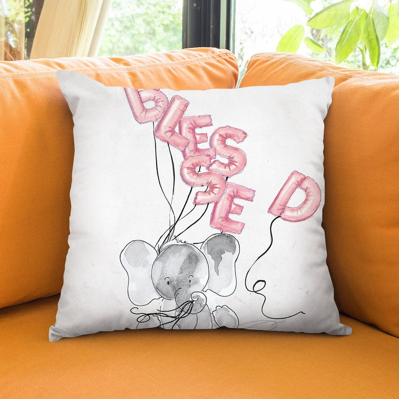 Blessed Pink Throw Pillow by Jodi Pedri