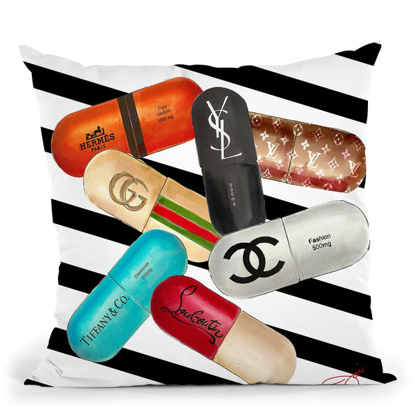 Designer Drugs Throw Pillow by Jodi Pedri