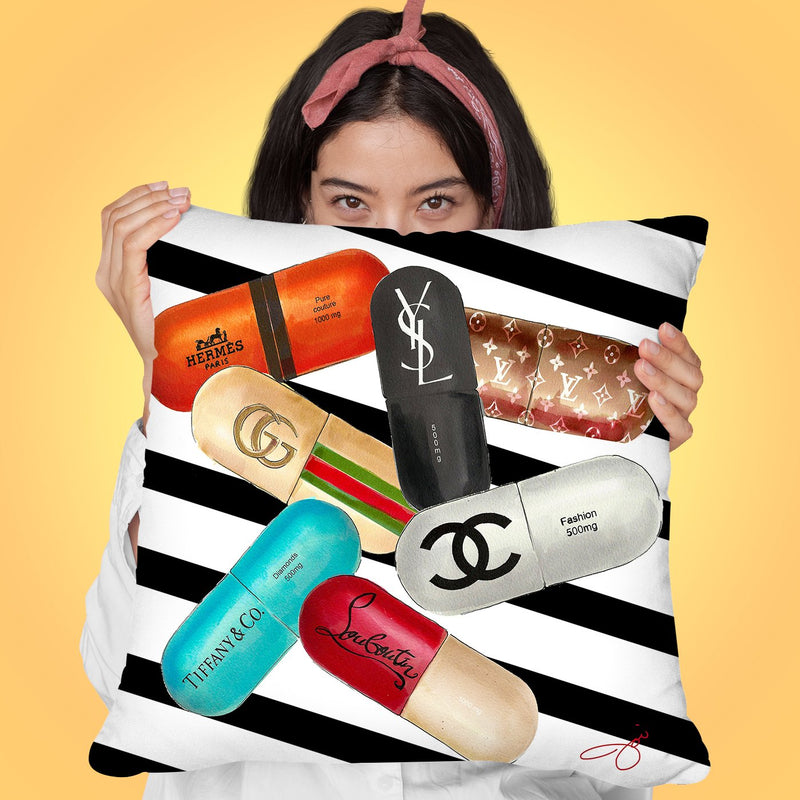Designer Drugs Throw Pillow by Jodi Pedri