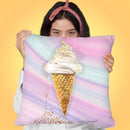 Glitter Ice Cream Throw Pillow by Jodi Pedri